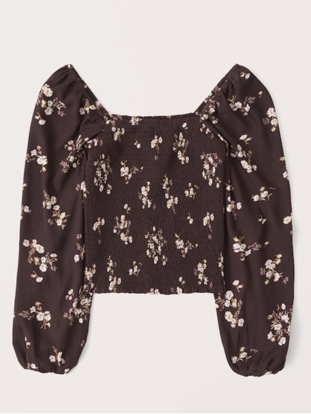 Abercrombie Long-Sleeve Smocked Puff Sleeve Top Size Sm